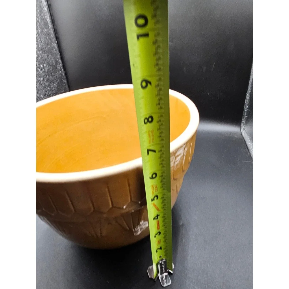 Americana General Stoneware Mixing Bowl Yellowware Star Honey Gold 9 Inch